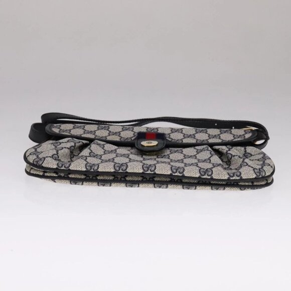 GUCCI GG Supreme Sherry Line Shoulder Bag PVC Red Navy Auth yk17172 - Picture 5 of 16